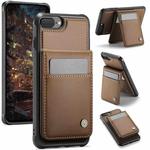 For iPhone 8 Plus / 7 Plus JEEHOOD J06 British Style RFID MagSafe Card Bag PU Phone Case(Brown)