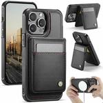 For iPhone 13 Pro Max JEEHOOD J06 British Style RFID MagSafe Card Bag PU Phone Case(Black)