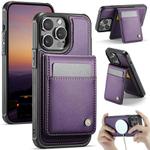 For iPhone 12 Pro Max JEEHOOD J06 British Style RFID MagSafe Card Bag PU Phone Case(Purple)