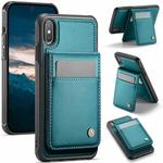 For iPhone X / XS JEEHOOD J06 British Style RFID MagSafe Card Bag PU Phone Case(Green)
