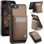 For iPhone SE 2022 / SE 2020 / 8 JEEHOOD J06 British Style RFID MagSafe Card Bag PU Phone Case(Brown)