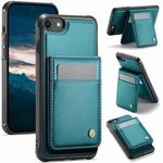 For iPhone SE 2022 / SE 2020 / 8 JEEHOOD J06 British Style RFID MagSafe Card Bag PU Phone Case(Green)