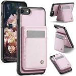 For iPhone SE 2022 / SE 2020 / 8 JEEHOOD J06 British Style RFID MagSafe Card Bag PU Phone Case(Pink)