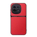 For vivo iQOO 13 Litchi Leather Magnetic Full Coverage Shockproof Phone Case(Red)