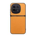 For vivo iQOO 13 Litchi Leather Magnetic Full Coverage Shockproof Phone Case(Yellow)