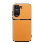 For vivo iQOO Neo9 Litchi Leather Magnetic Full Coverage Shockproof Phone Case(Yellow)