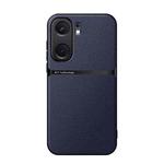 For vivo iQOO Neo9 Litchi Leather Magnetic Full Coverage Shockproof Phone Case(Navy Blue)