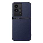 For vivo iQOO 11 Pro Litchi Leather Magnetic Full Coverage Shockproof Phone Case(Navy Blue)