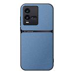 For vivo iQOO 10 Litchi Leather Magnetic Full Coverage Shockproof Phone Case(Blue)