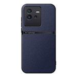 For vivo iQOO Neo6 / iQOO Neo6 SE Litchi Leather Magnetic Full Coverage Shockproof Phone Case(Navy Blue)