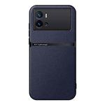 For vivo iQOO 9 Litchi Leather Magnetic Full Coverage Shockproof Phone Case(Navy Blue)