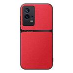 For vivo iQOO 8 Pro Litchi Leather Magnetic Full Coverage Shockproof Phone Case(Red)