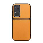 For vivo S18 / vivo V30 Litchi Leather Magnetic Full Coverage Shockproof Phone Case(Yellow)