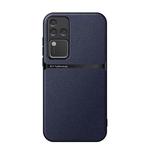 For vivo S18 Pro / vivo V30 Pro Litchi Leather Magnetic Full Coverage Shockproof Phone Case(Navy Blue)