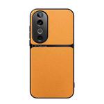 For vivo S19 Litchi Leather Magnetic Full Coverage Shockproof Phone Case(Yellow)