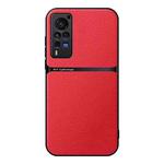 For vivo X60 Pro Litchi Leather Magnetic Full Coverage Shockproof Phone Case(Red)