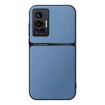 For vivo X70 Pro Litchi Leather Magnetic Full Coverage Shockproof Phone Case(Blue)