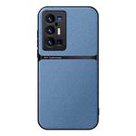 For vivo X70 Pro+ Litchi Leather Magnetic Full Coverage Shockproof Phone Case(Blue)