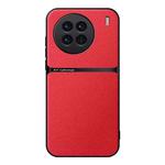 For vivo X90 Litchi Leather Magnetic Full Coverage Shockproof Phone Case(Red)