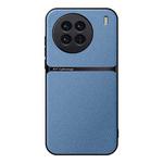 For vivo X90 Litchi Leather Magnetic Full Coverage Shockproof Phone Case(Blue)