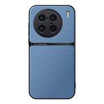 For vivo X90 Pro+ Litchi Leather Magnetic Full Coverage Shockproof Phone Case(Blue)