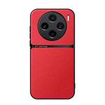 For vivo X100 Litchi Leather Magnetic Full Coverage Shockproof Phone Case(Red)