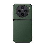 For vivo X100 Litchi Leather Magnetic Full Coverage Shockproof Phone Case(Green)