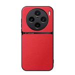 For vivo X100 Pro Litchi Leather Magnetic Full Coverage Shockproof Phone Case(Red)