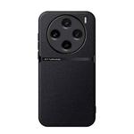 For vivo X100s Litchi Leather Magnetic Full Coverage Shockproof Phone Case(Black)