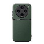 For vivo X100s Litchi Leather Magnetic Full Coverage Shockproof Phone Case(Green)