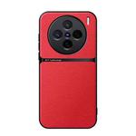 For vivo X200 Litchi Leather Magnetic Full Coverage Shockproof Phone Case(Red)