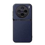 For vivo X200 Litchi Leather Magnetic Full Coverage Shockproof Phone Case(Navy Blue)
