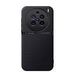 For vivo X200 Pro Litchi Leather Magnetic Full Coverage Shockproof Phone Case(Black)
