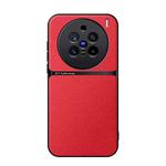 For vivo X200 Pro Litchi Leather Magnetic Full Coverage Shockproof Phone Case(Red)