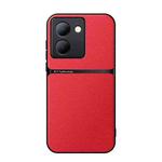 For vivo Y78 Litchi Leather Magnetic Full Coverage Shockproof Phone Case(Red)