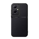 For vivo Y78+ Litchi Leather Magnetic Full Coverage Shockproof Phone Case(Black)