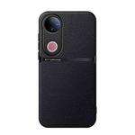 For vivo V50 Litchi Leather Magnetic Full Coverage Shockproof Phone Case(Black)
