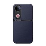 For vivo V50 Litchi Leather Magnetic Full Coverage Shockproof Phone Case(Navy Blue)