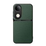 For vivo S20 Litchi Leather Magnetic Full Coverage Shockproof Phone Case(Green)