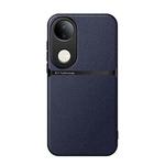 For vivo S20 Litchi Leather Magnetic Full Coverage Shockproof Phone Case(Navy Blue)