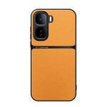 For vivo iQOO Neo 10 5G Litchi Leather Magnetic Full Coverage Shockproof Phone Case(Yellow)
