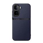 For vivo iQOO Neo 10 5G Litchi Leather Magnetic Full Coverage Shockproof Phone Case(Navy Blue)
