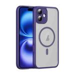 For iPhone 16 Translucent Frosted MagSafe Phone Case with AI Button(Purple)