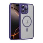 For iPhone 16 Pro Translucent Frosted MagSafe Phone Case with AI Button(Purple)