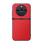 For Realme 11 Pro / Realme 11 Pro+ Litchi Leather Magnetic Full Coverage Shockproof Phone Case(Red)