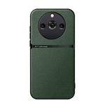 For Realme 11 Pro / Realme 11 Pro+ Litchi Leather Magnetic Full Coverage Shockproof Phone Case(Green)