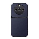 For Realme 11 Pro / Realme 11 Pro+ Litchi Leather Magnetic Full Coverage Shockproof Phone Case(Navy Blue)