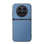 For Realme 12+ Litchi Leather Magnetic Full Coverage Shockproof Phone Case(Blue)