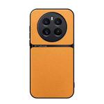 For Realme 12 Pro / Realme 12 Pro+ Litchi Leather Magnetic Full Coverage Shockproof Phone Case(Yellow)