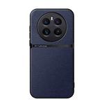 For Realme 12 Pro / Realme 12 Pro+ Litchi Leather Magnetic Full Coverage Shockproof Phone Case(Navy Blue)